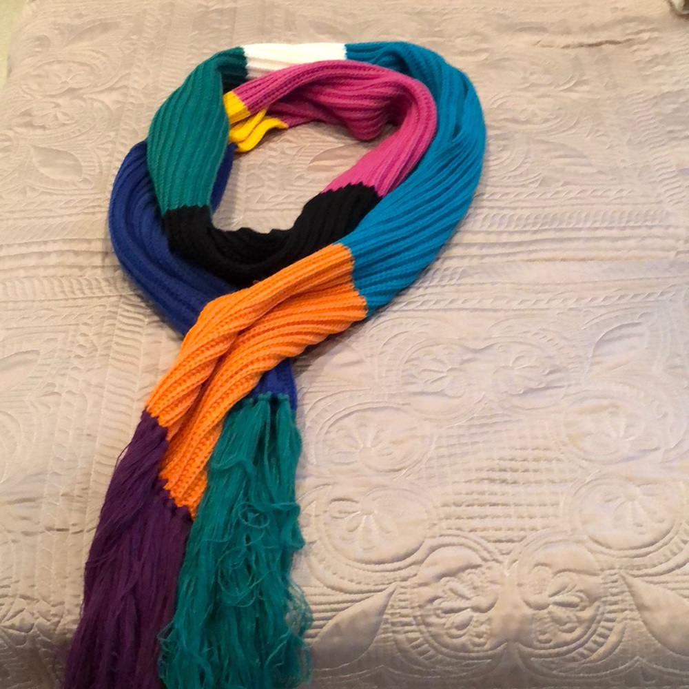 Long Knit Rainbow Scarf 🌈